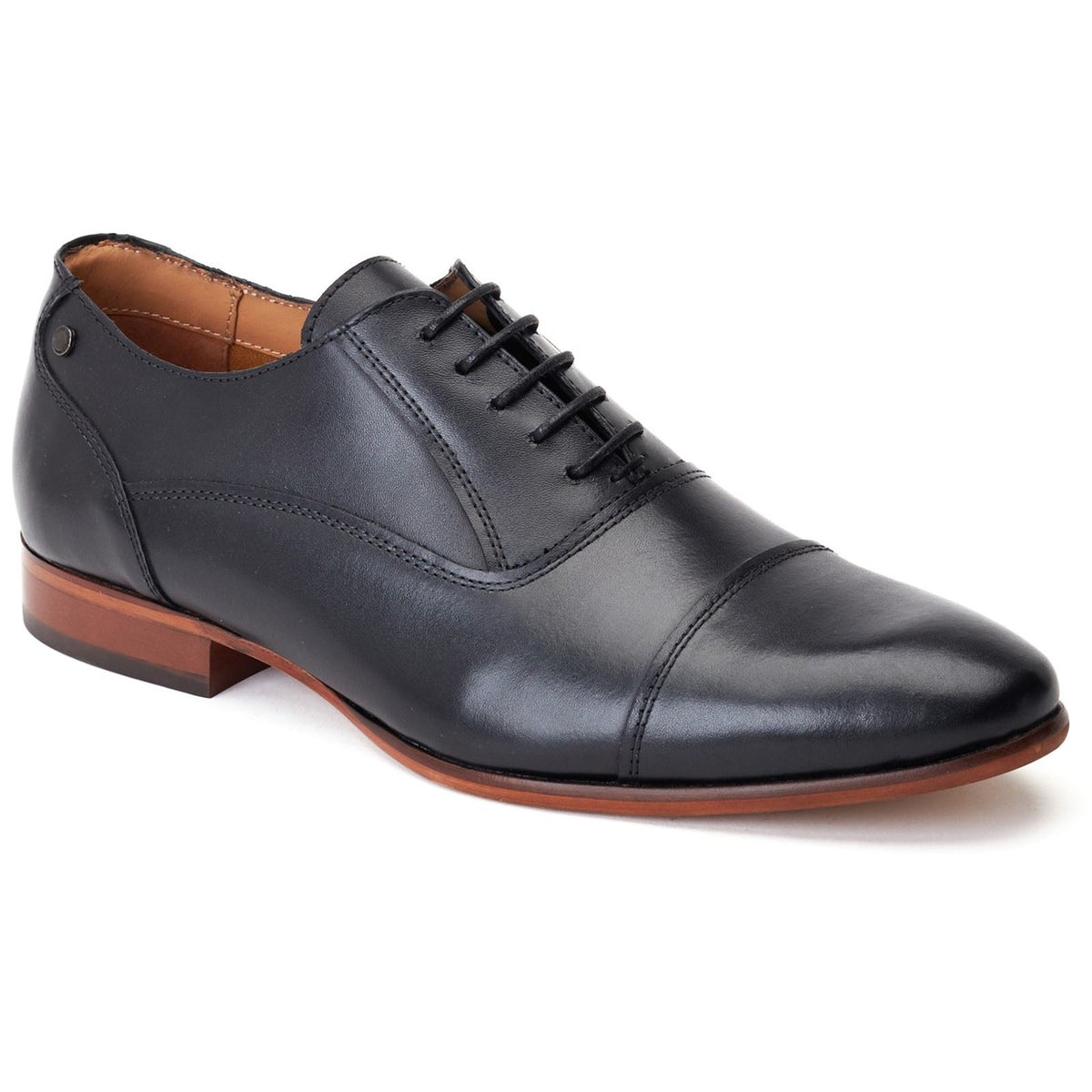 Base London Angelo Leder Herrenschuhe In Schwarz Oxford Stil