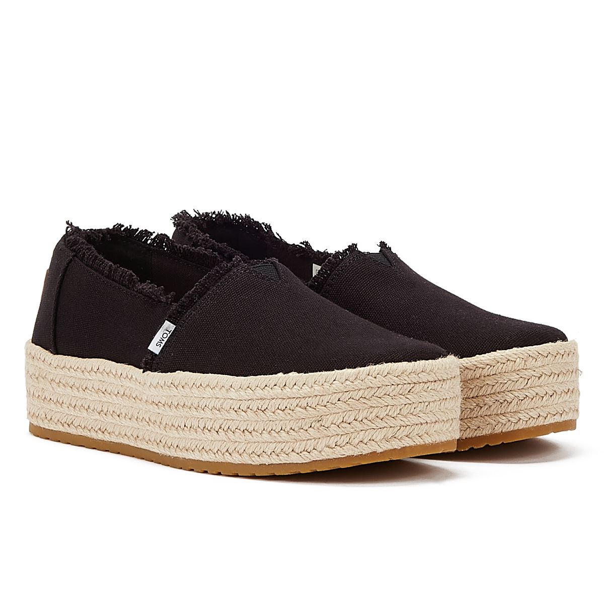 TOMS Canvas Valencia Damen Schwarze Espadrilles