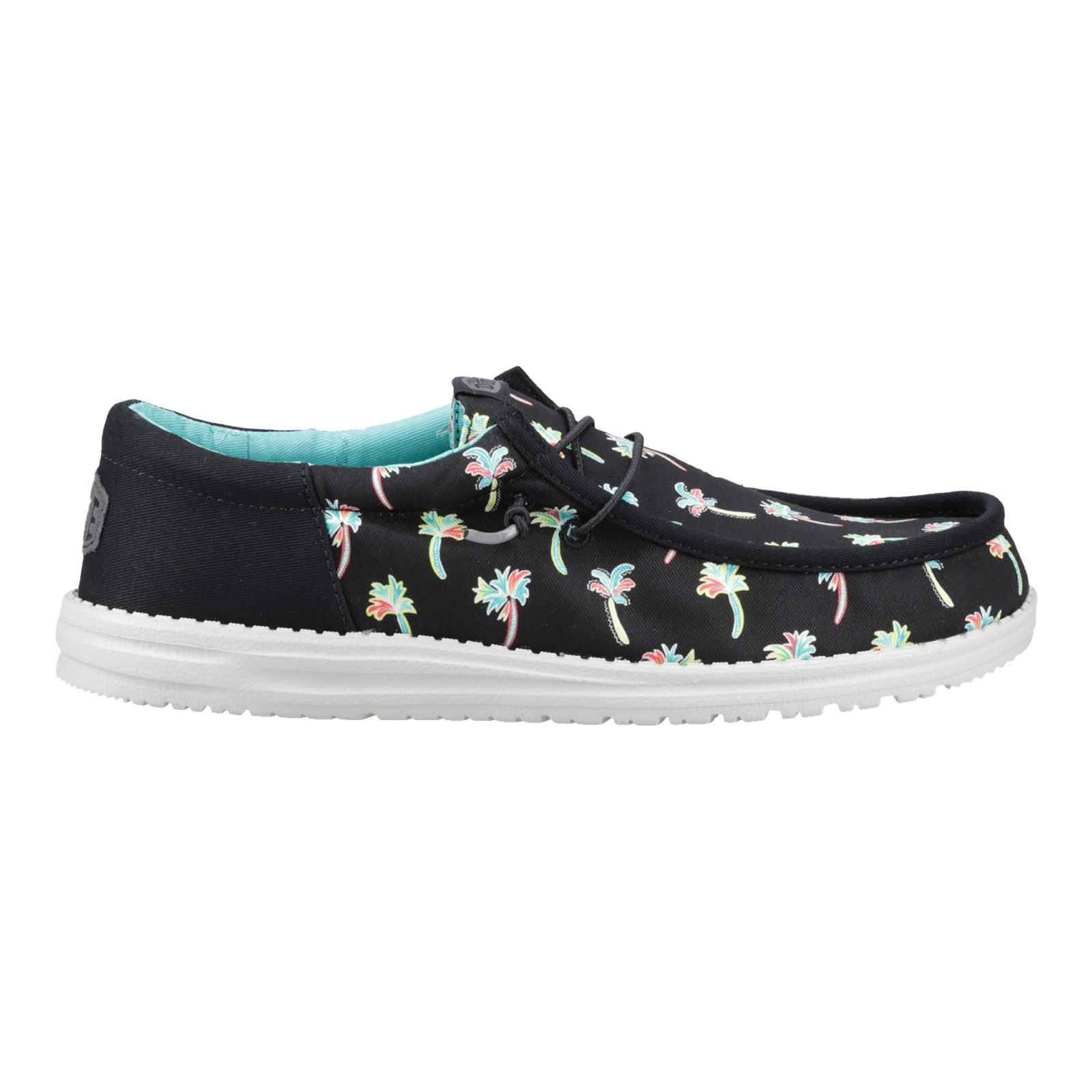 HEYDUDE Wally Funk Party Palm Baumwoll Herren Mokassin Schuhe In Schwarz/Mehrfarbig