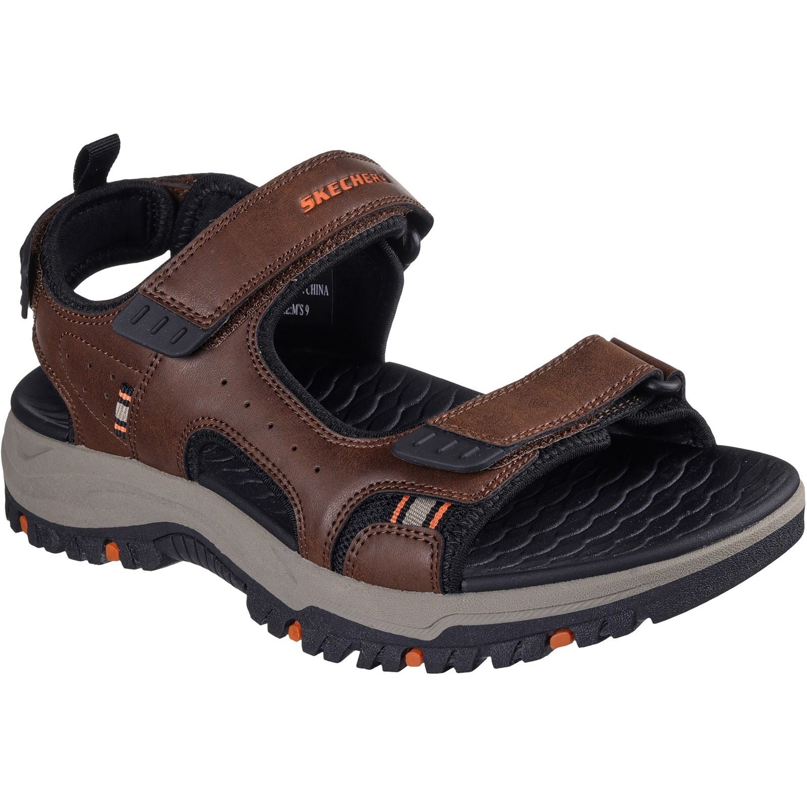 Skechers Prewitt Rigdon Synthetische Herren Sandalen In Braun/Schwarz