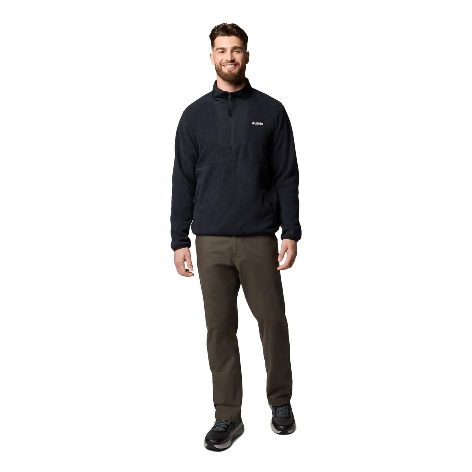 Columbia Sequoia Grove Half Zip Fleece Polyester Herren Schwarze Zip-Kragen-Pullover