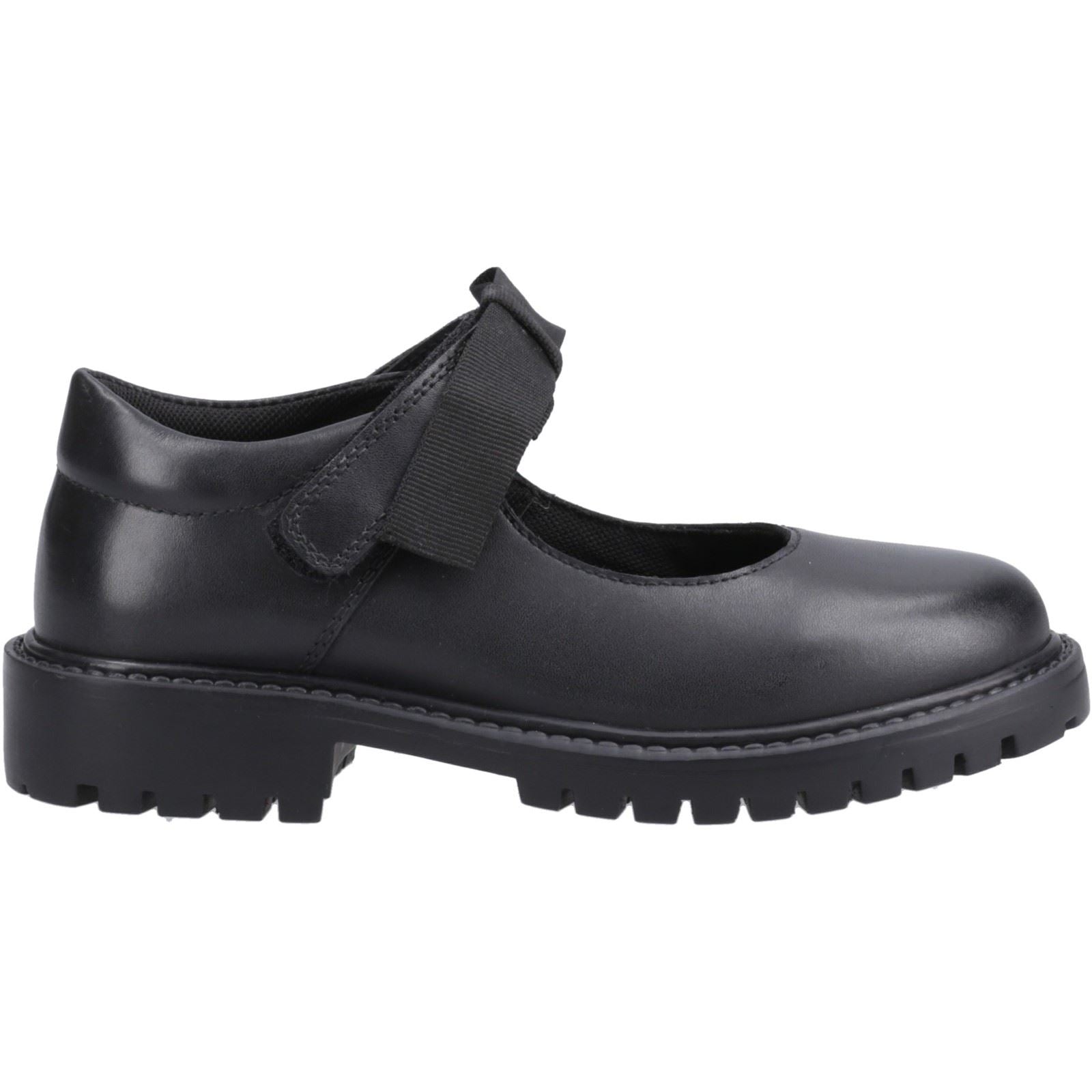 Hush Puppies Astrid Bow Mädchenschuhe Aus Schwarzem Leder
