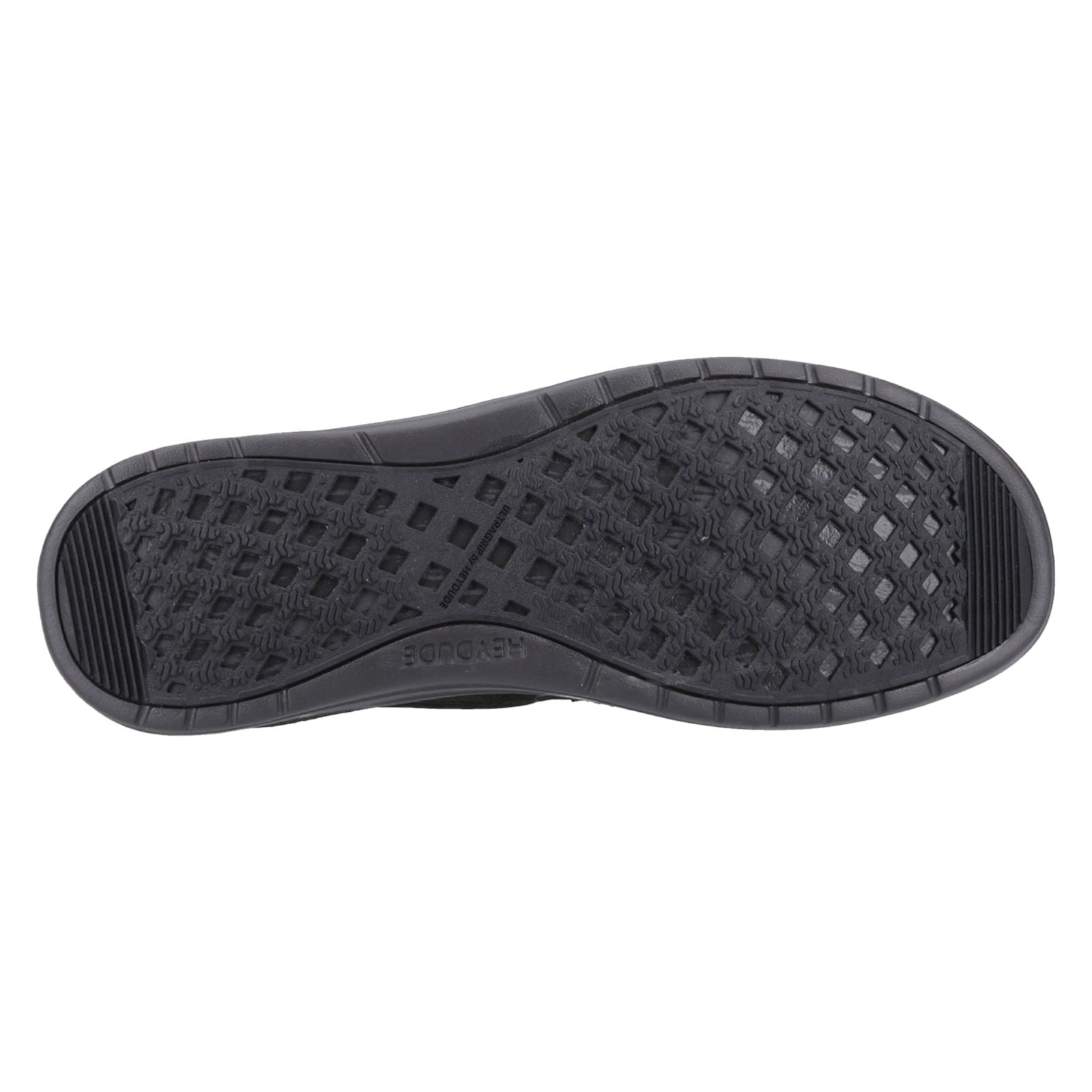 HEYDUDE Wally Grip Moc Leder Herren Schwarze Bootsschuhe