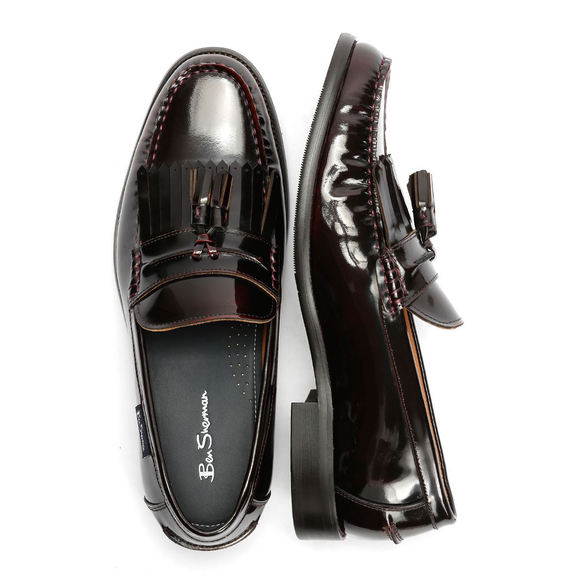 Ben Sherman Buster Leder Herren Rote Slipper