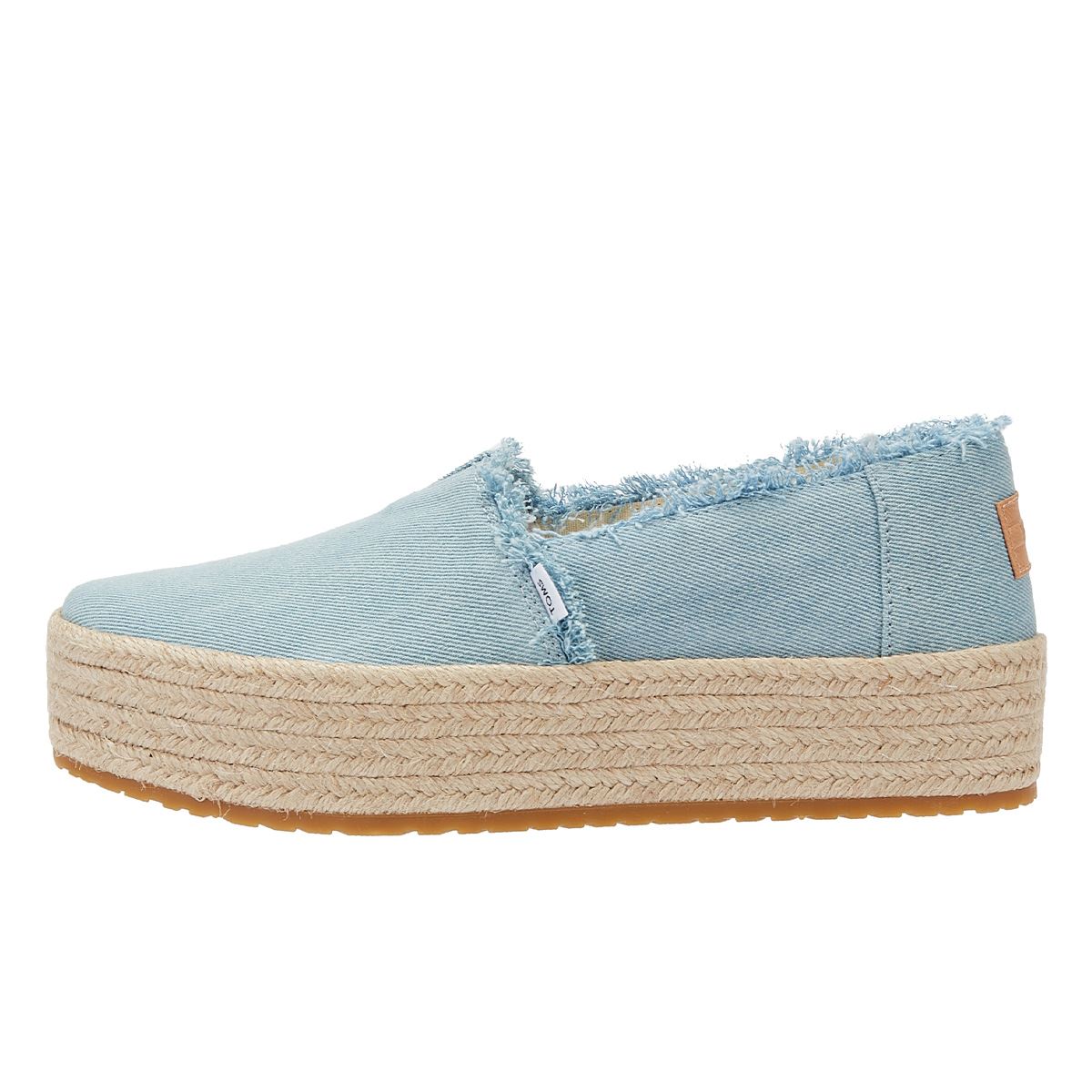 TOMS Washed Denim Valencia Pastellblaue Espadrilles Damen Blaue Sandale