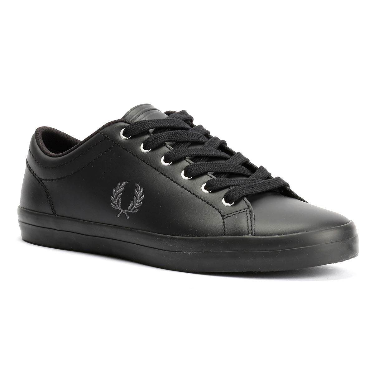 Fred Perry Baseline Leder Herren Schwarze Sneakers