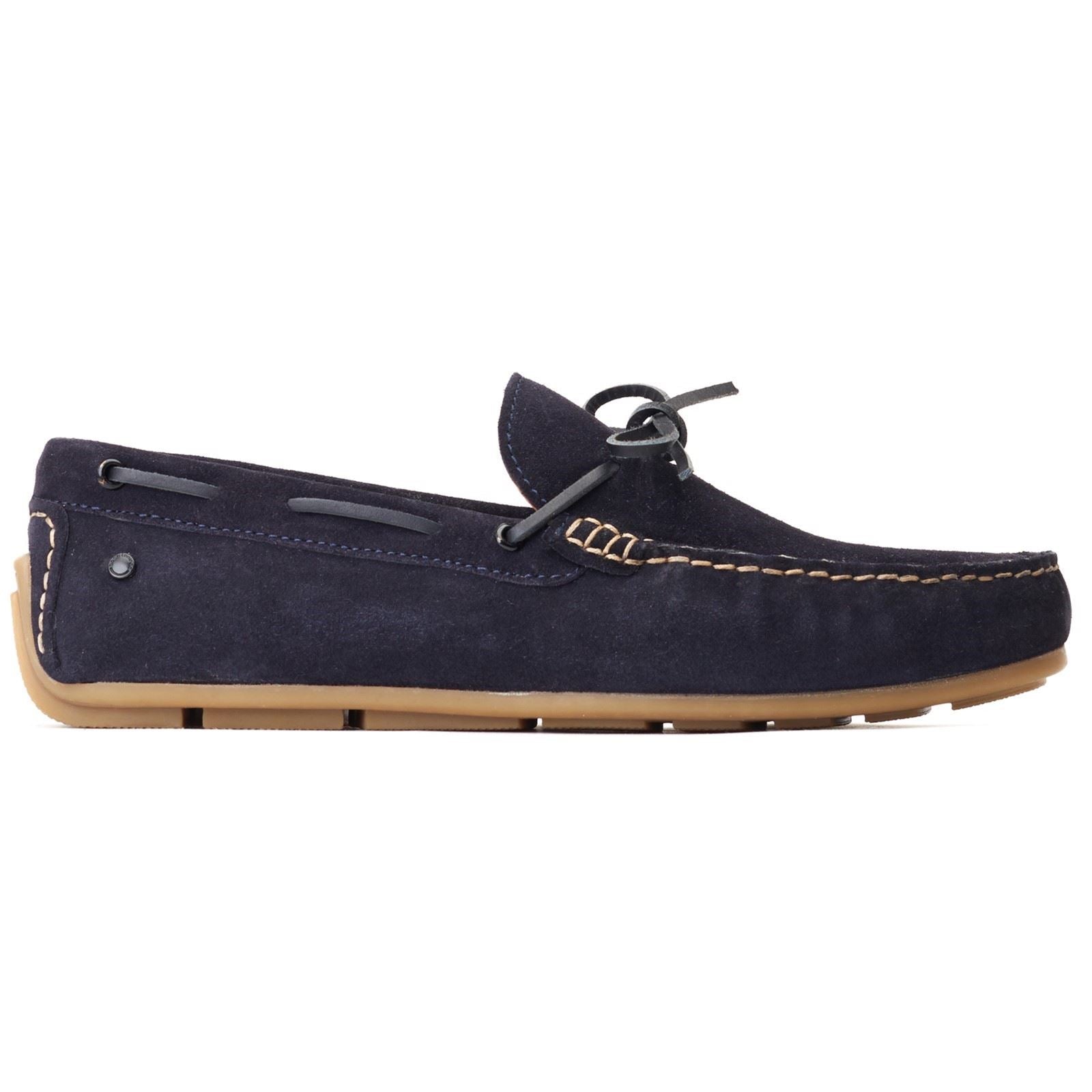 Base London Brooks Leder Herren Marineblaue Loafer