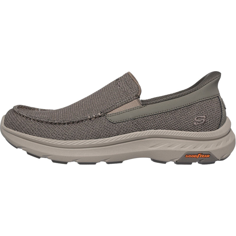 Skechers Pollard Wilfred Herren Slipper In Taupe Aus Textil