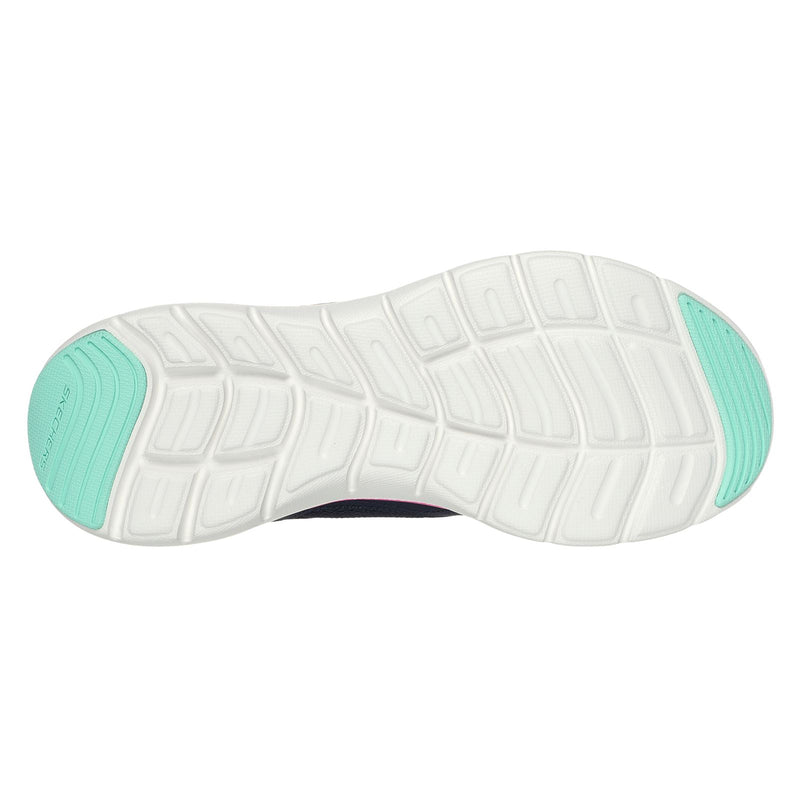 Skechers Flex Appeal 5.0 Fresh Touch Leder Damenschuhe, Marineblau/Hot Pink Sneakers