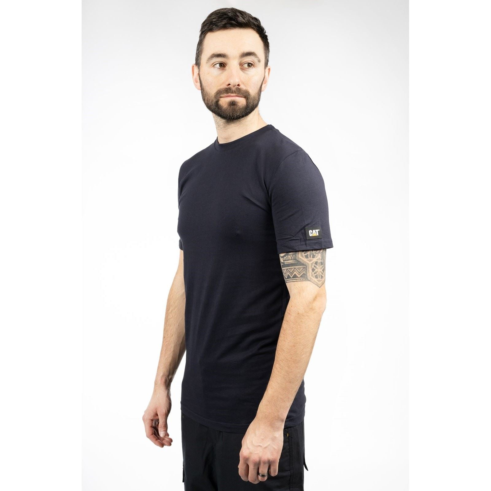 Caterpillar Essentials Short Sleeve Baumwoll Herrenblaue T-Shirts Mit Kurzen Ärmeln