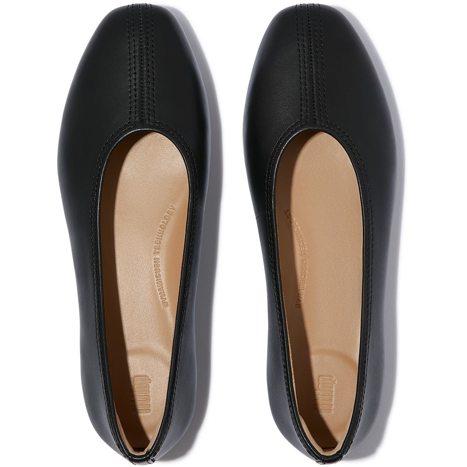 Fitflop Delicato High-Cut Leder Damen Schwarze Ballerinas