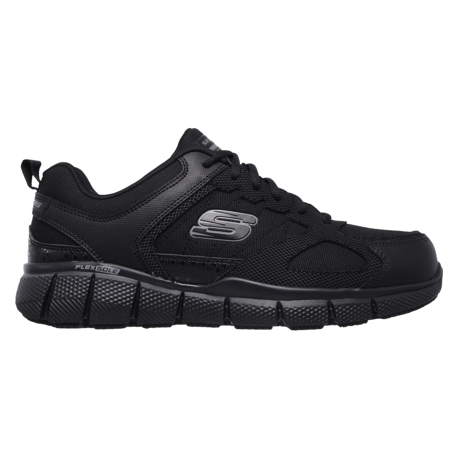 Skechers Workwear Telphin Sanphet Herren Sicherheitssneaker aus schwarzem Leder