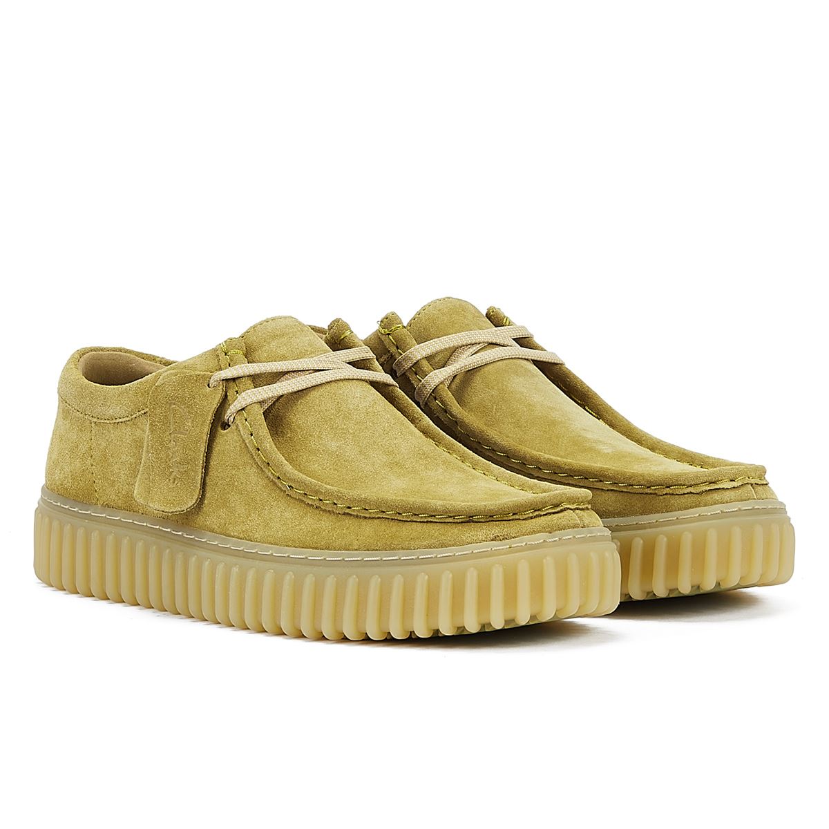 Clarks Main Torhill Lo Herren Wildlederschuhe In Hellem Oliv, Zum Schnüren