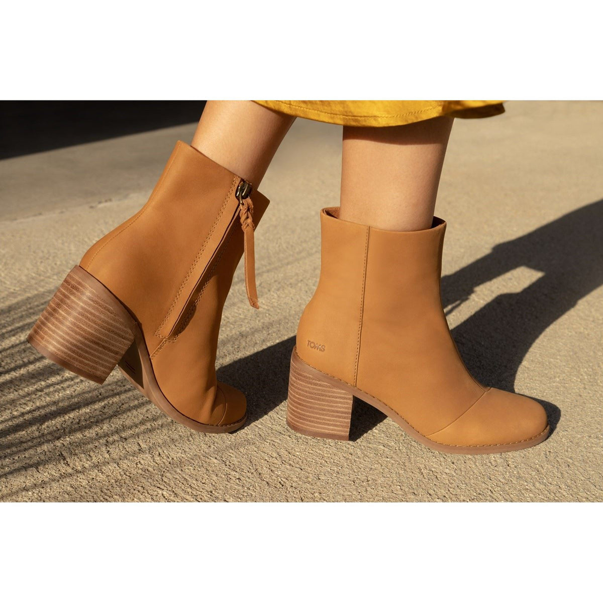 TOMS Evelyn Leder Damen Stiefeletten In Beige