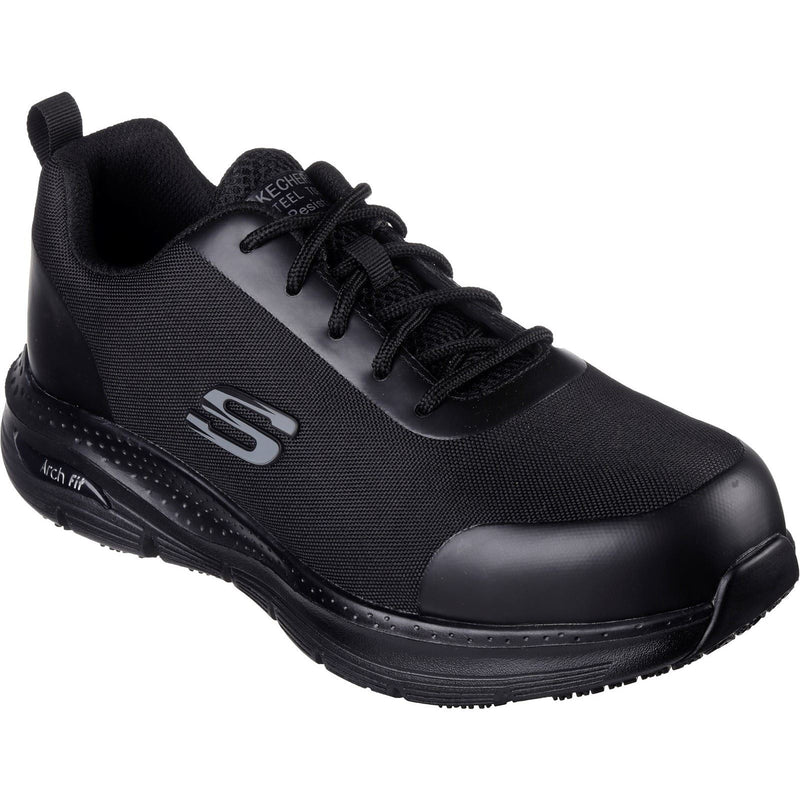Skechers Workwear Arch Fit SR Ringstap Textil Herren Schwarze Sicherheits-Sneaker