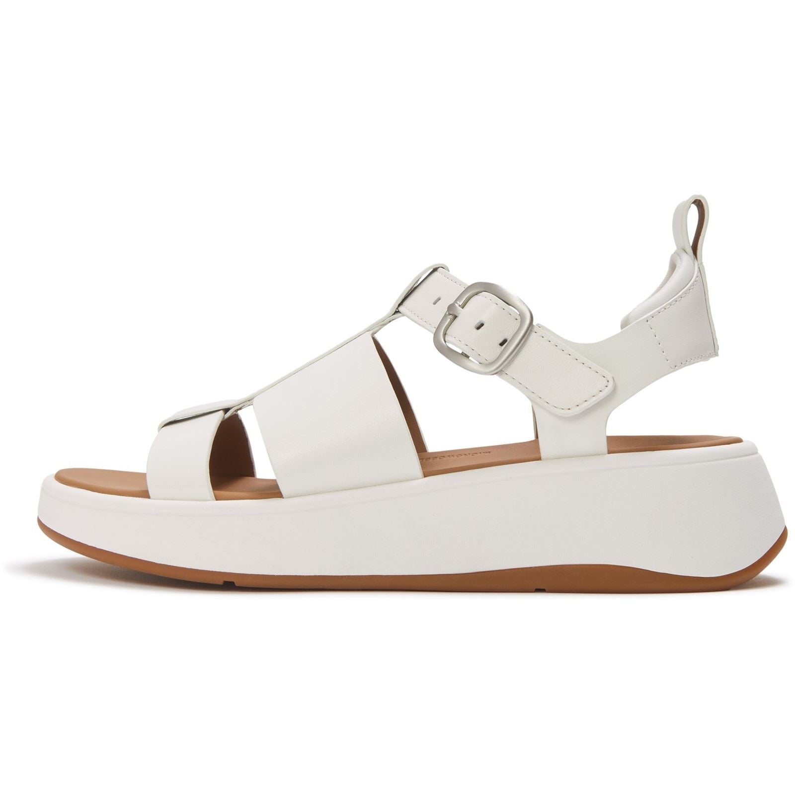 Fitflop F-Mode Fisherman Leder Damen Urban Weiße Schmale Sandalen