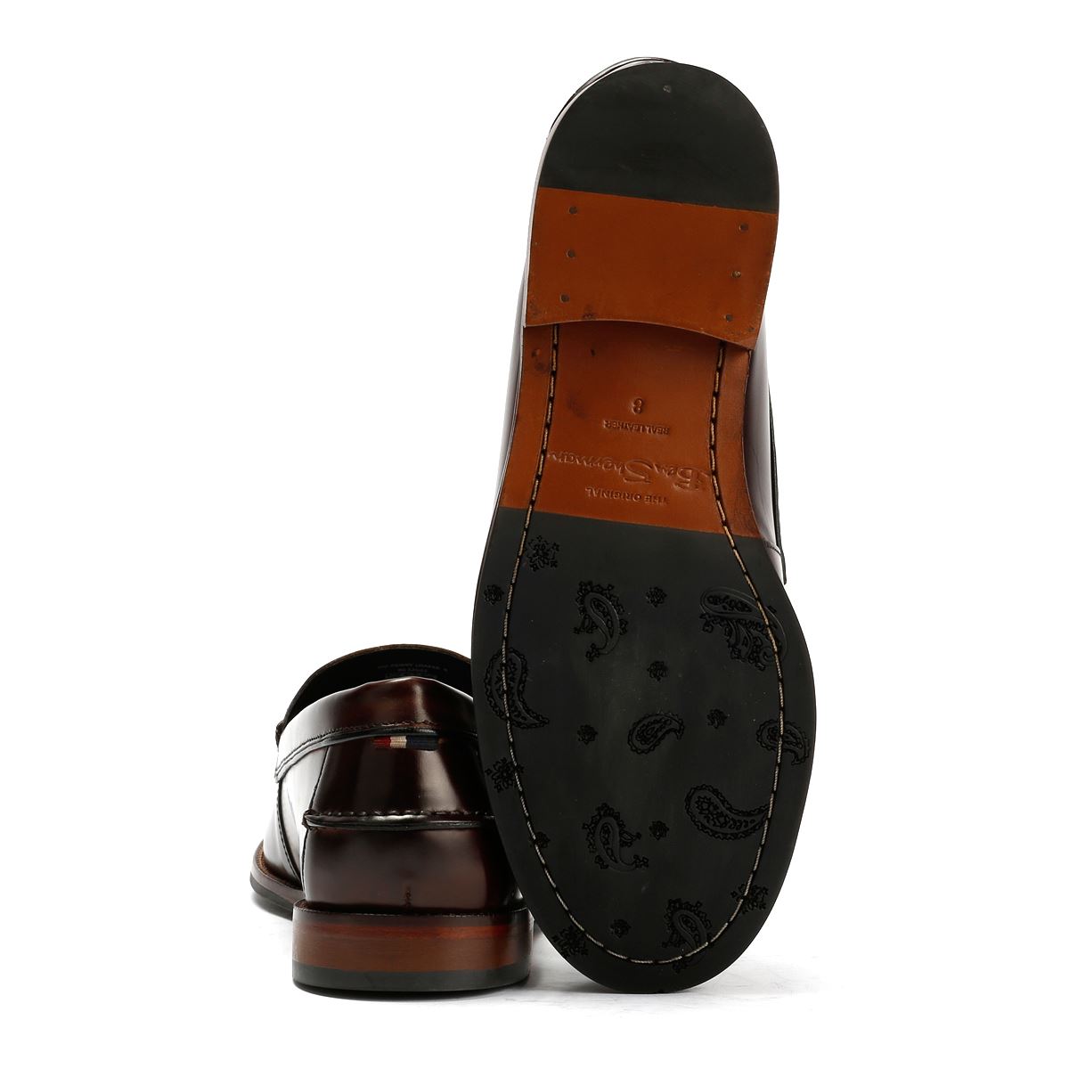 Ben Sherman Sid Leder Herren Braune Slipper