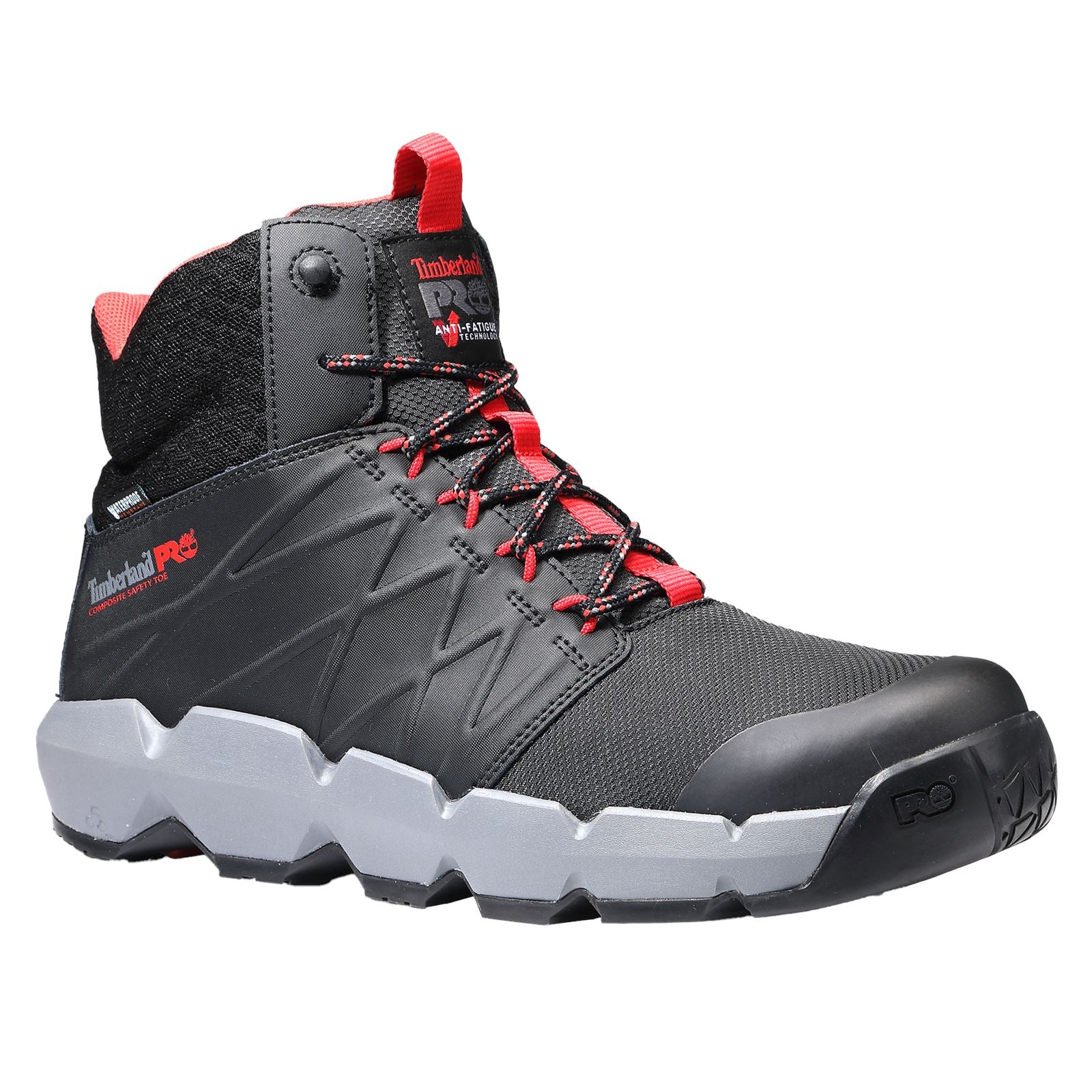 Timberland Pro Morphix 6" Leder Sicherheitsstiefel Schwarz/Rot