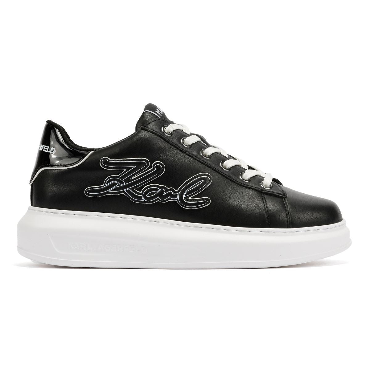 Karl Lagerfeld Kapri Signia Emboss Lo Lace Damen-Sneaker Aus Schwarzem Leder