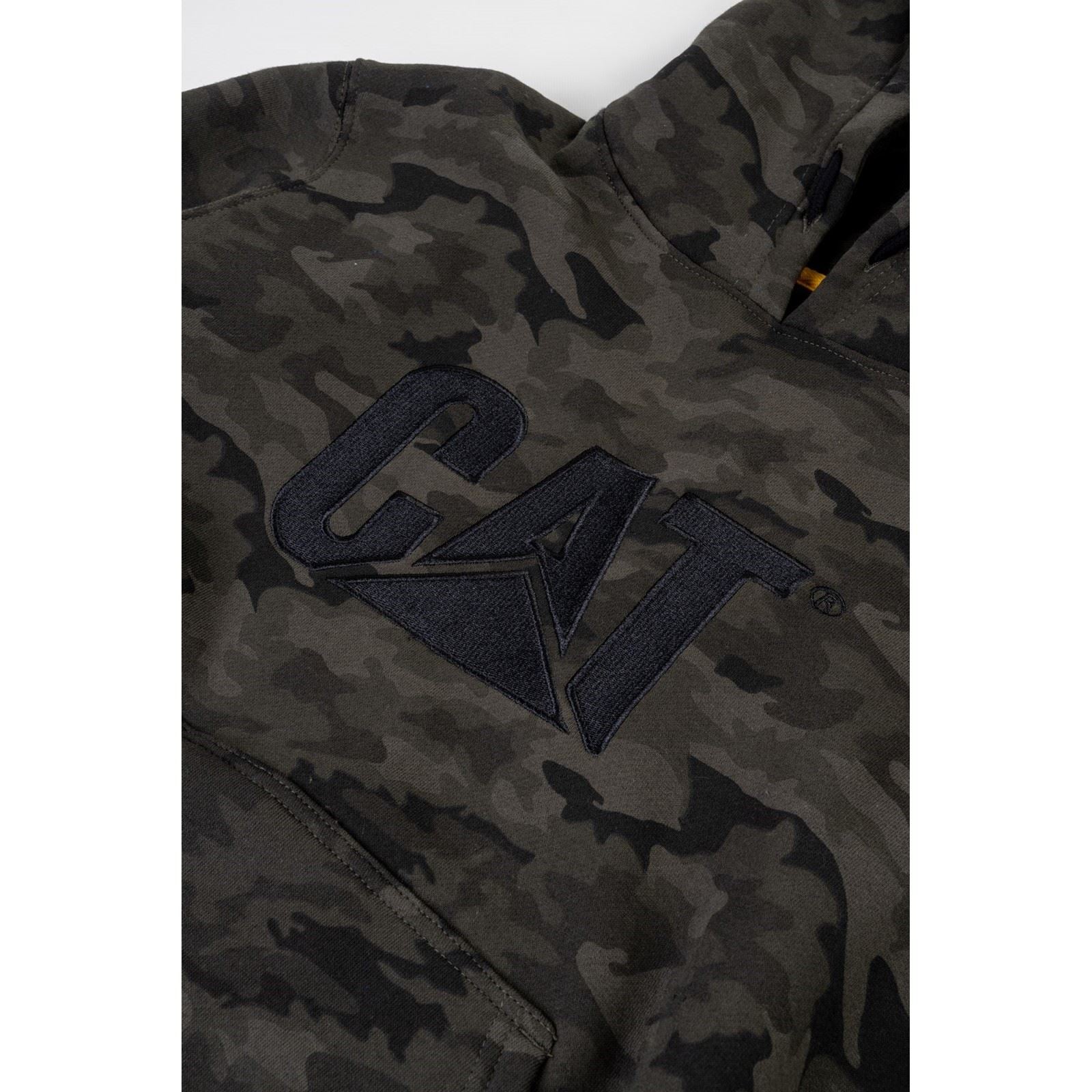 Caterpillar Trademark Baumwolle Herren Grünes Kapuzensweatshirt