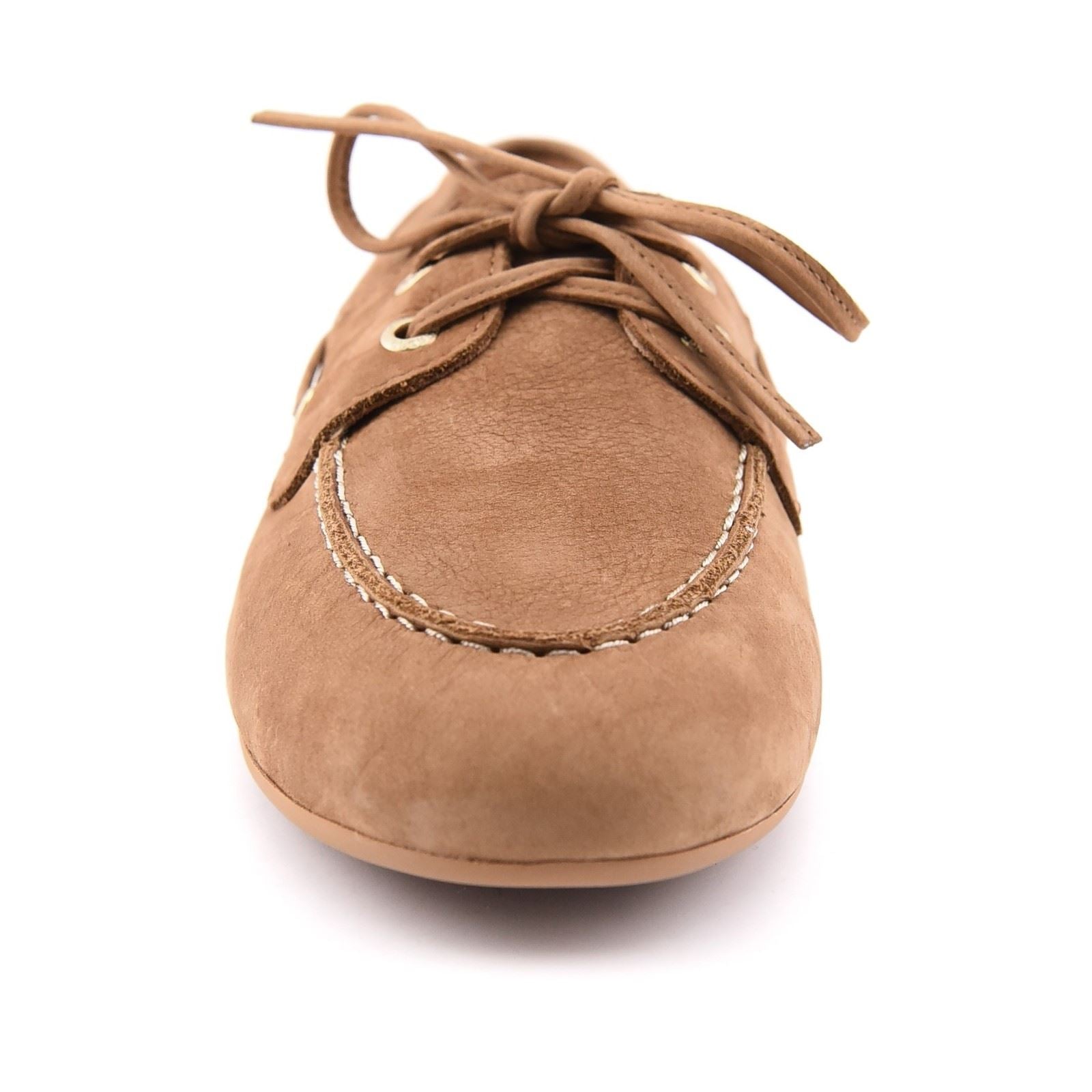 Sperry Slim Boat Leder Damen Beige Bootsschuhe
