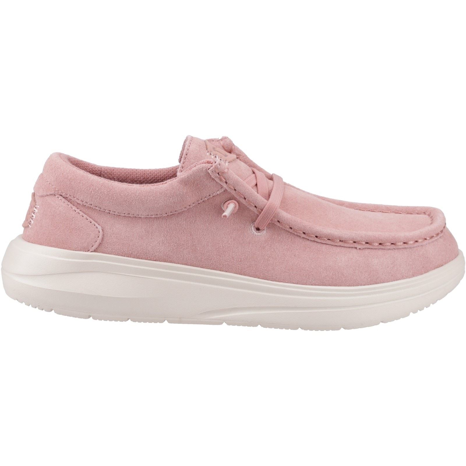 HEYDUDE Wendy COMF Suede Damen Mokassins Aus Leder In Rosé Pink/Whisper Pink
