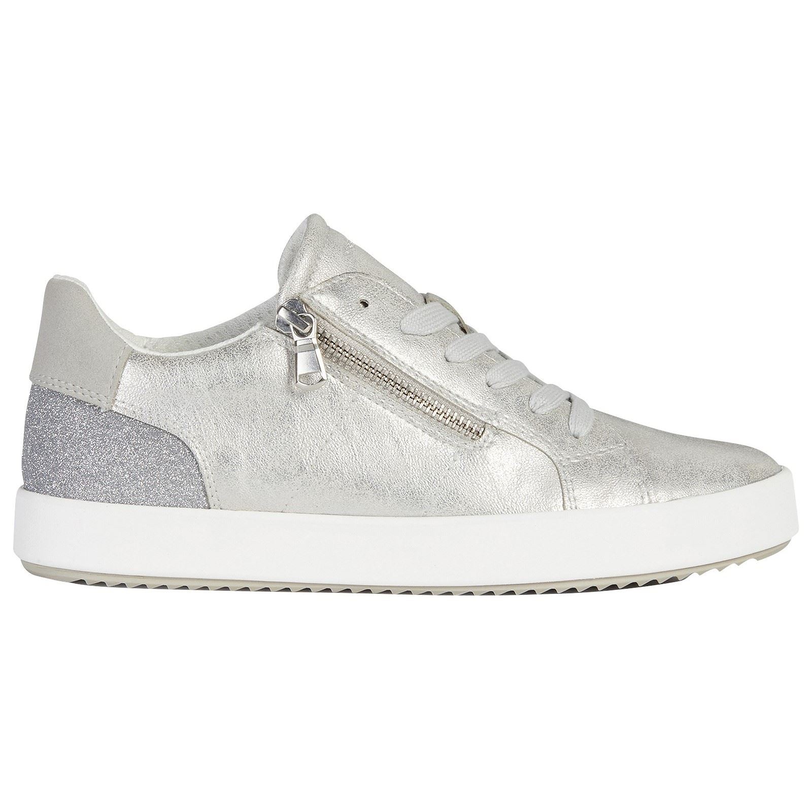 Geox D Blomiee A Damen Silberne Turnschuhe