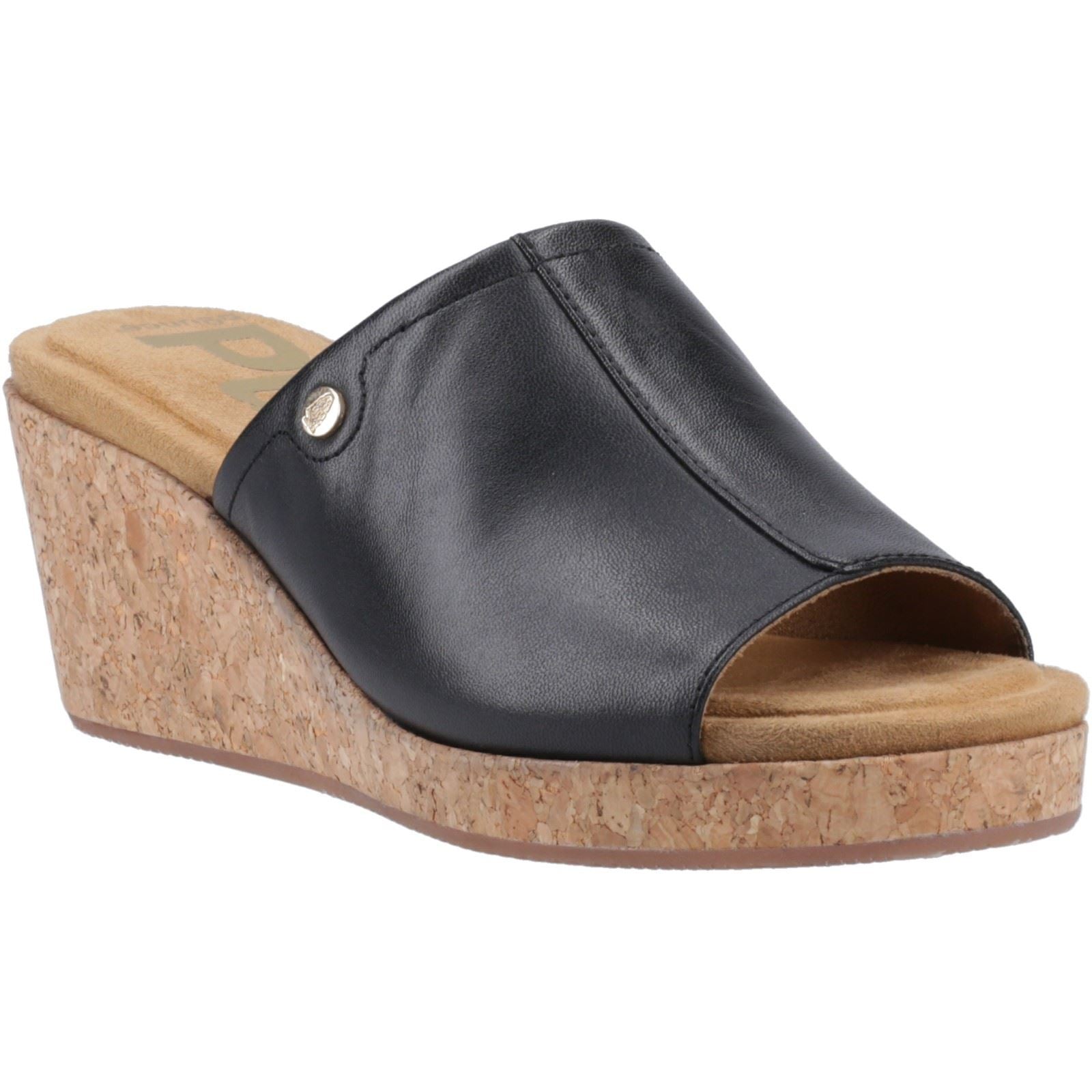 Hush Puppies Willow Damen Keilabsatzschuhe Aus Schwarzem Leder
