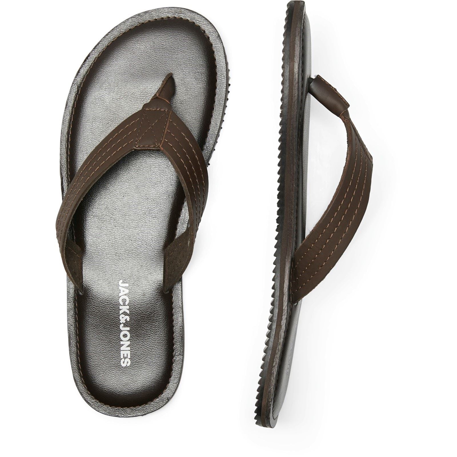 Jack & Jones Washton Herren Zehentrenner Aus Braunem Leder