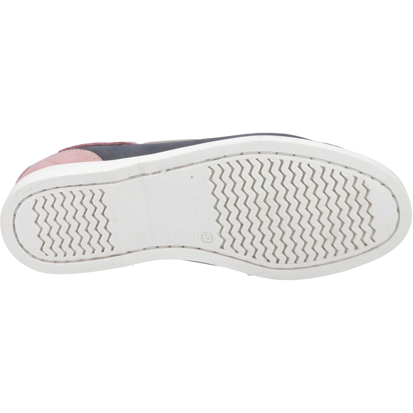 Hush Puppies Isabel Damen Bootsschuhe Aus Leder In Marineblau/Rosa