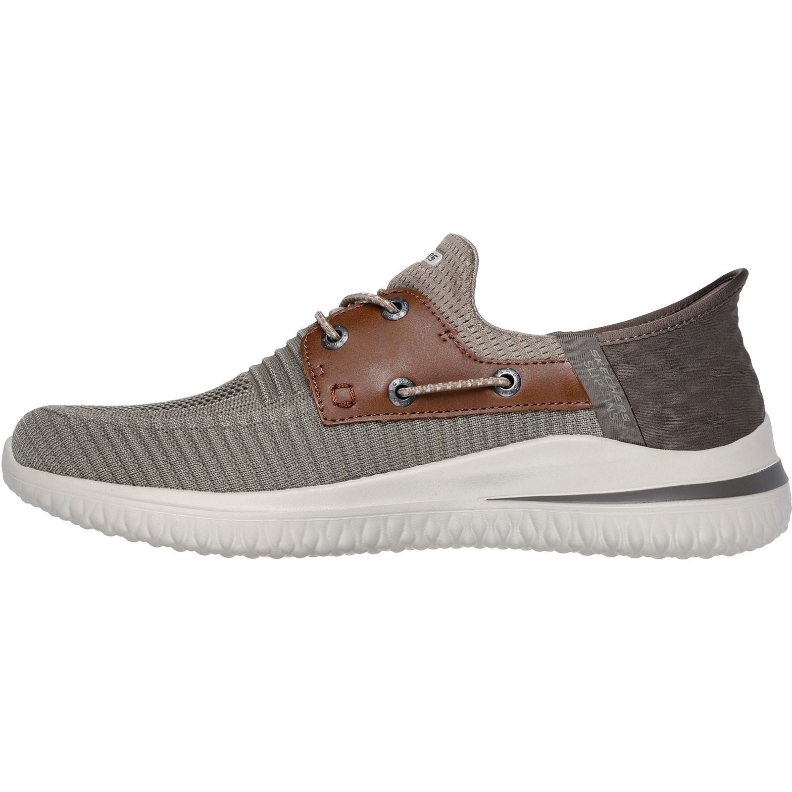 Skechers Delson 3.0 Roth Textile Herren Sneaker In Taupe/Braun