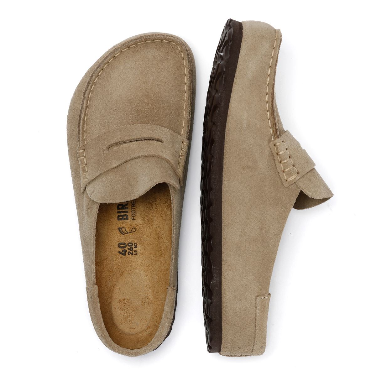 Birkenstock Naples Regular Wildleder Beige Clogs