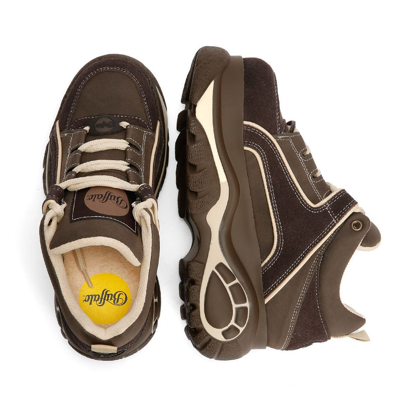 Buffalo 1339-14 Damen Sneaker Aus Braunem Leder