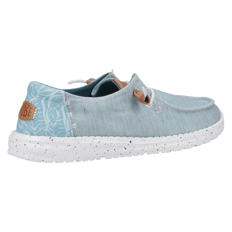 HEYDUDE Wendy Heathered Slub Tropical Damenblaue Mokassins