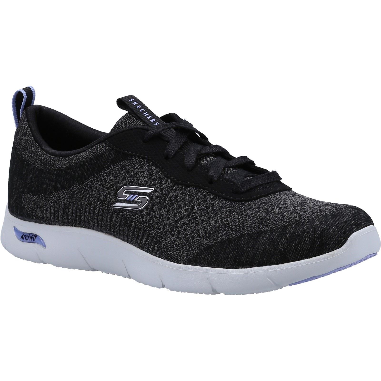 Skechers Arch Fit Refine Synthetik Damen Sneaker In Schwarz/Weiß