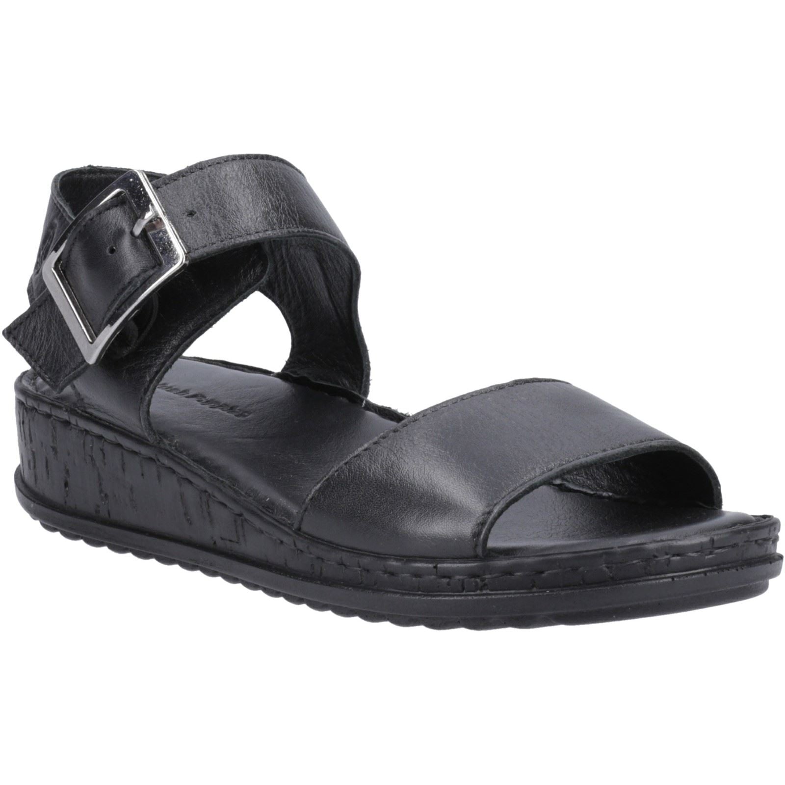 Hush Puppies Ellie Damen Sandalen Aus Schwarzem Leder/Schwarz