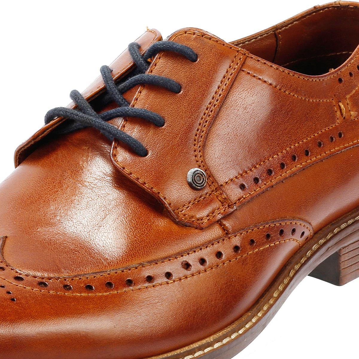 Lambretta Harvey Brogue Herren-Schnürschuhe Aus Braunem Leder
