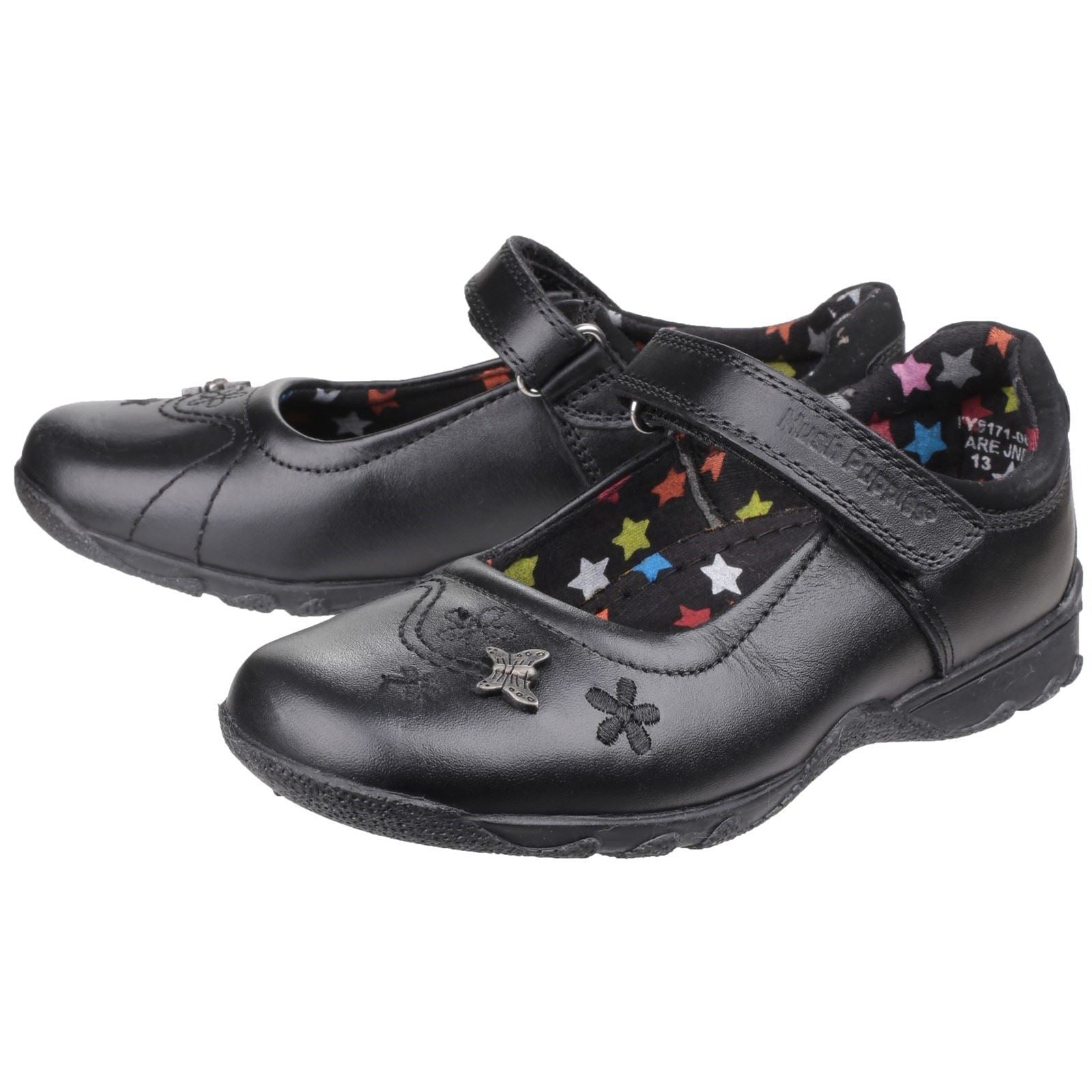 Hush Puppies Clare Senior Mädchenschuhe Aus Schwarzem Leder