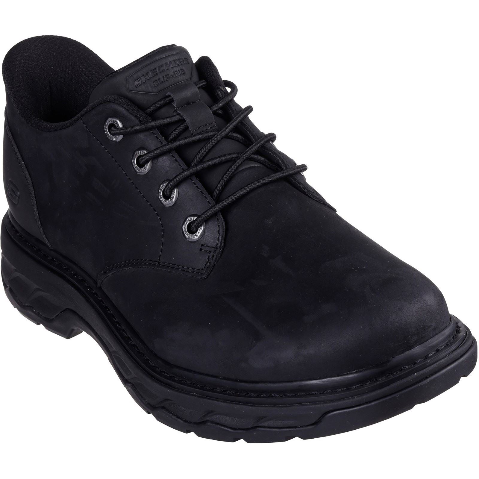 Skechers Lockett Gustav Herrenschuhe Aus Schwarzem Leder Mit Schnürung