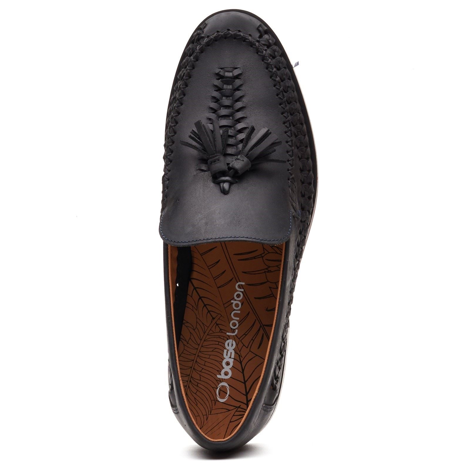 Base London Bracken Loafer Leder Herren Marineblaue Slipper