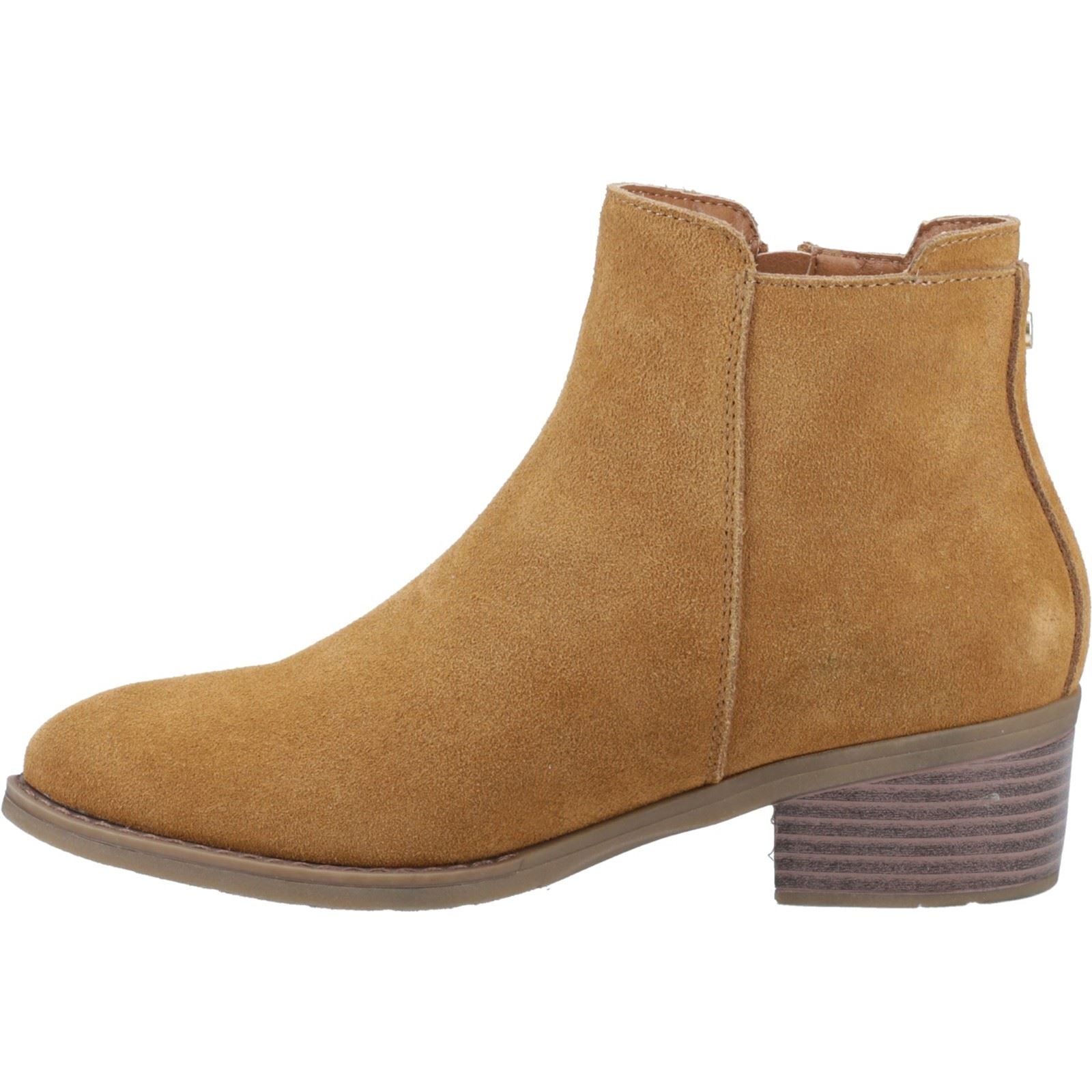 Hush Puppies Ingrid Damen Wildleder Stiefeletten mit Absatz in Hellbraun