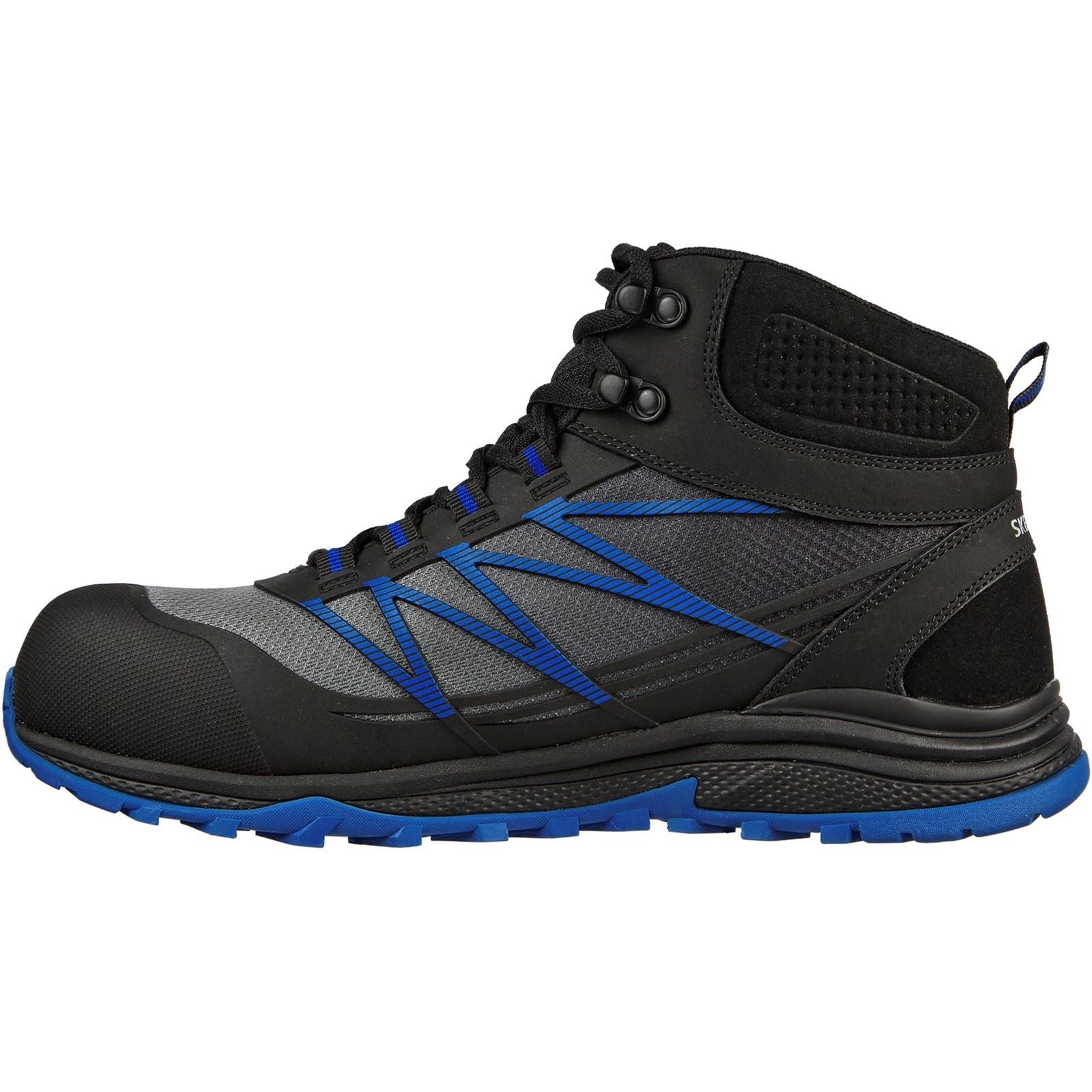 Skechers Workwear Puxal Firmle Leder Herren Schwarz/Blaue Sicherheitsschuhe