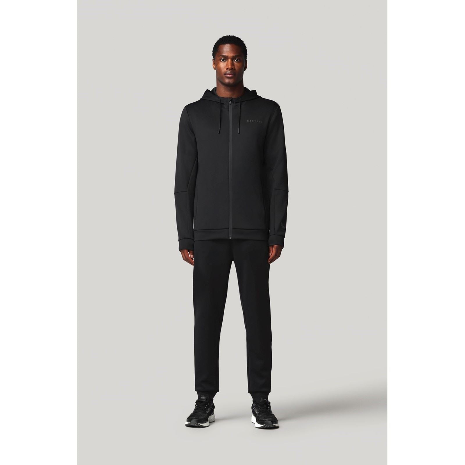 Castore Flex Full Zip Herren Schwarzes Kapuzensweatshirt