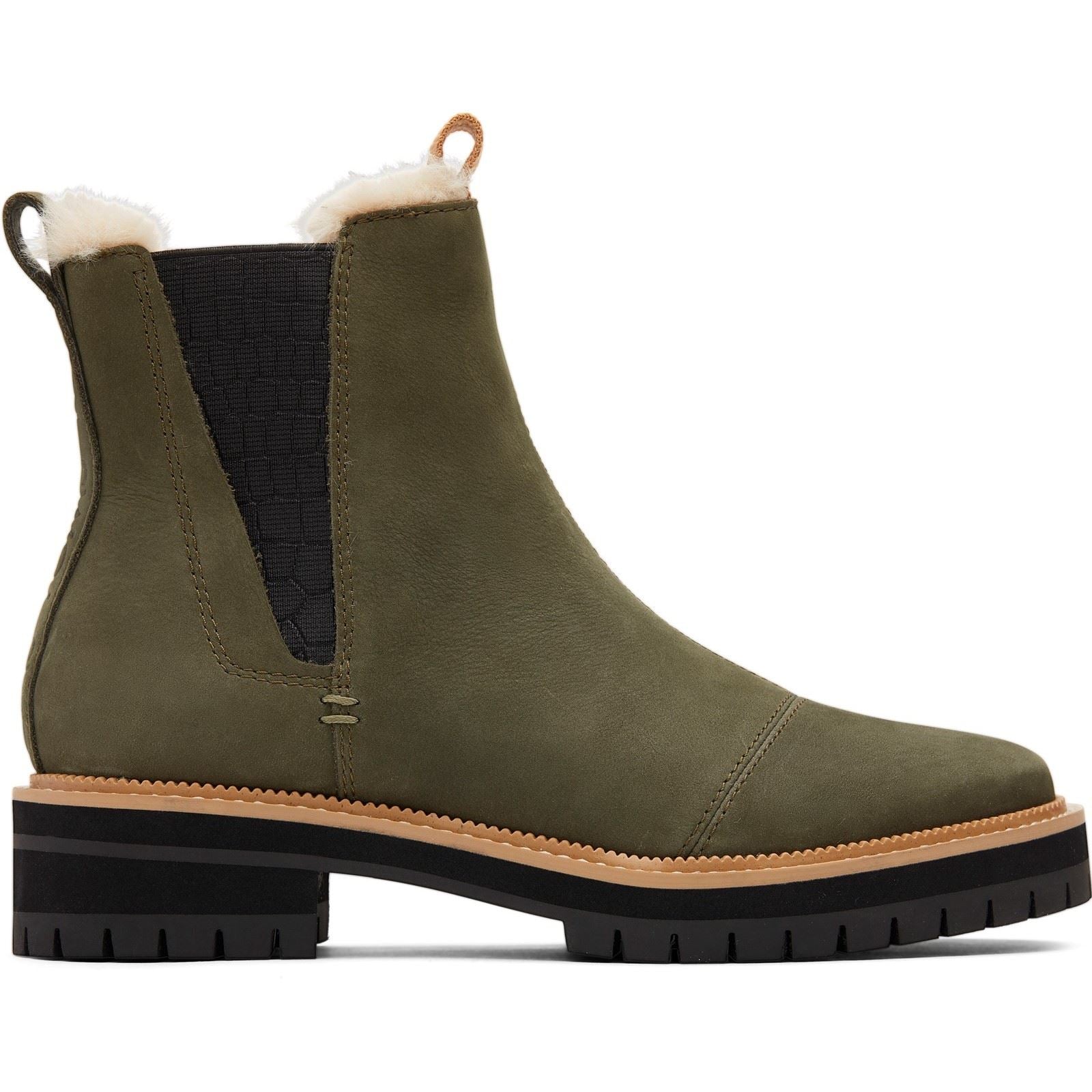 TOMS Dakota Leder Damen Tarmac Olive Oiled Nubuk Stiefel