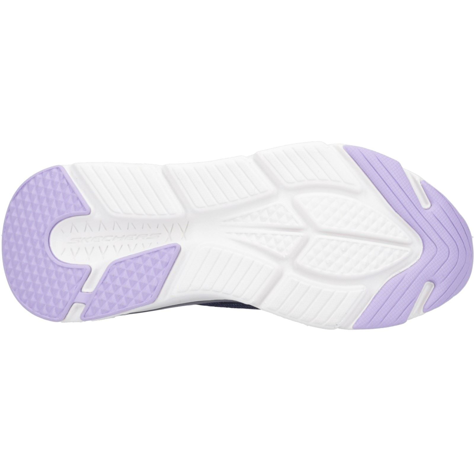 Skechers Max Cushioning - Smooth Damen Sneaker In Marineblau/Lavendel