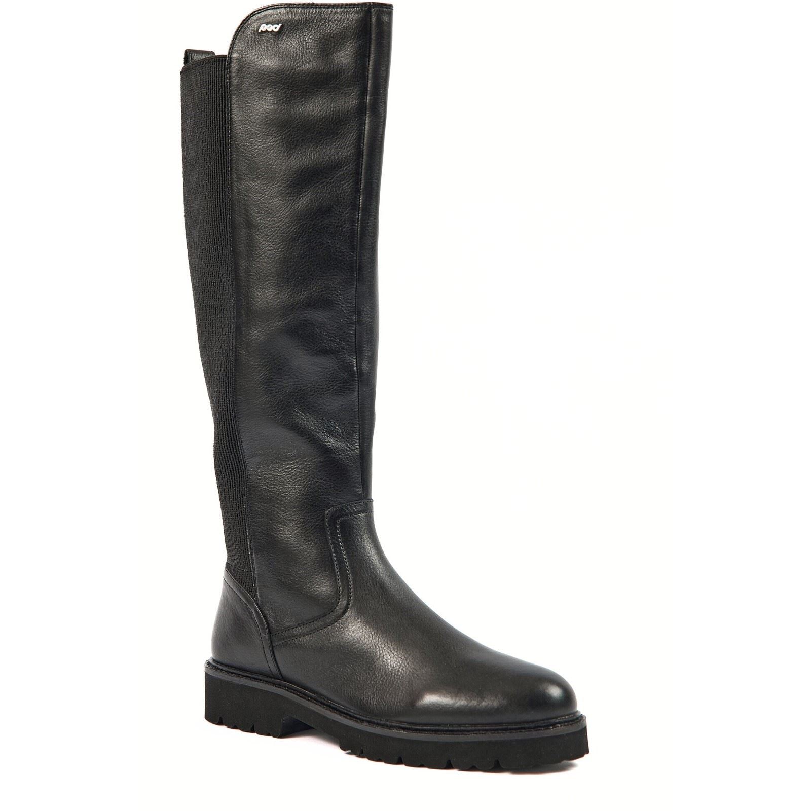 Pod Hannah Leder/Textil-Damenstiefel In Schwarz