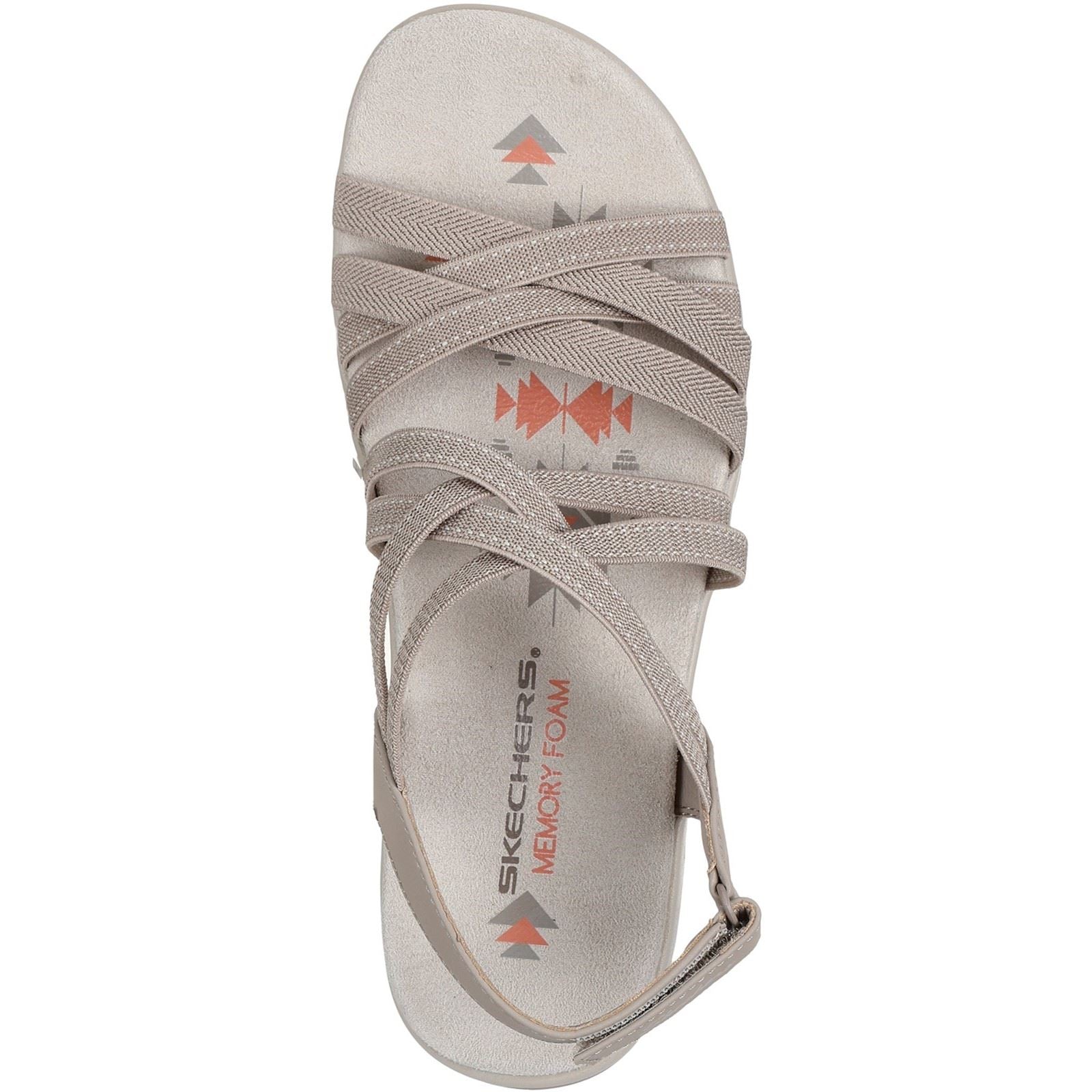Skechers Reggae Slim - Summer Getaway Polyester Damen Sandalen In Taupe