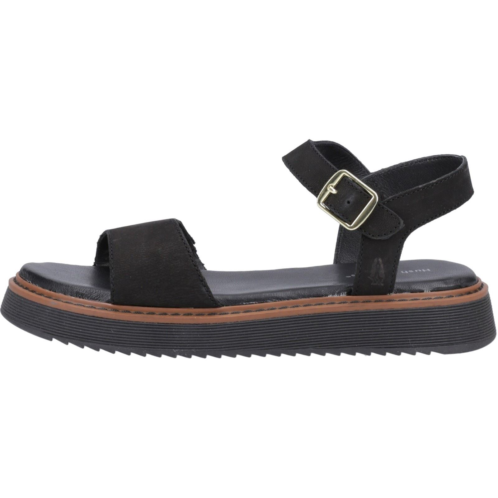 Hush Puppies Cassie Nubuk Damen Sandalen In Schwarz