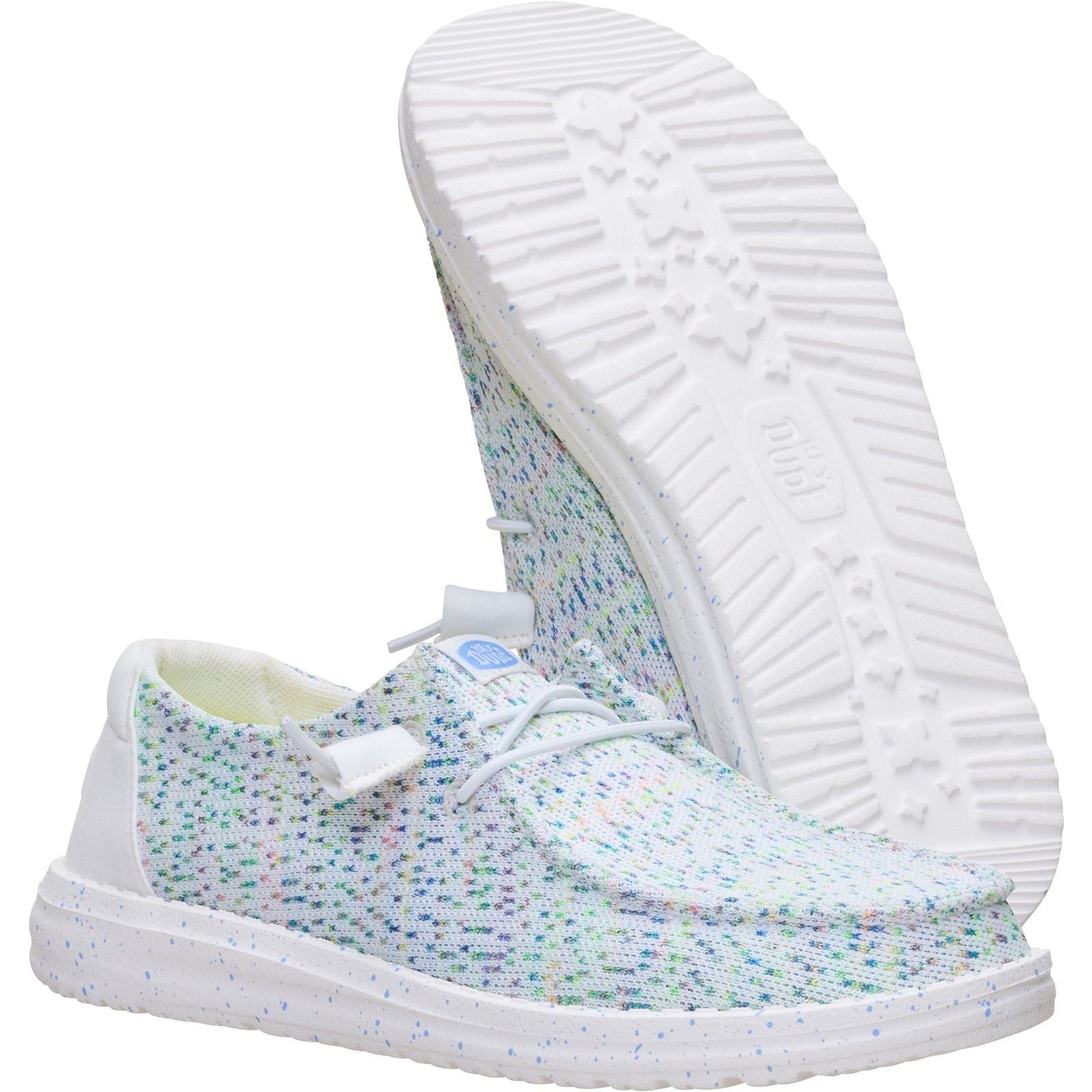 HEYDUDE Wendy Stretch Polyester Damen Weiß/Multi Mokassins