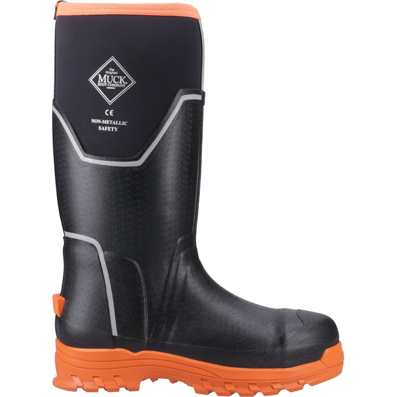 Muck Boots Grit S5 Herren Gummistiefel Schwarz/Orange